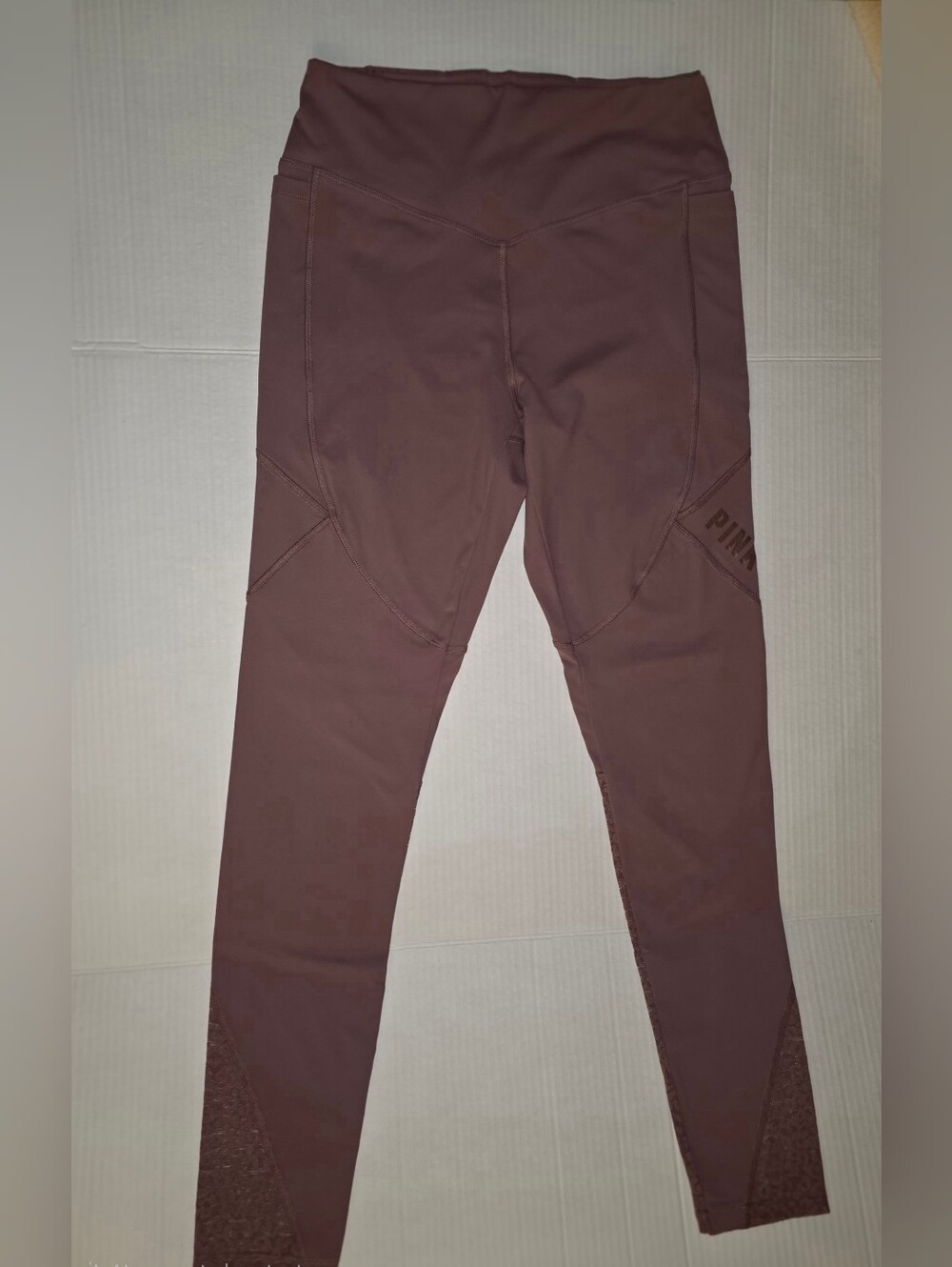 PINK Victoria's Secret Maroon Girls' High-Waist Active Leggings, Size Medium